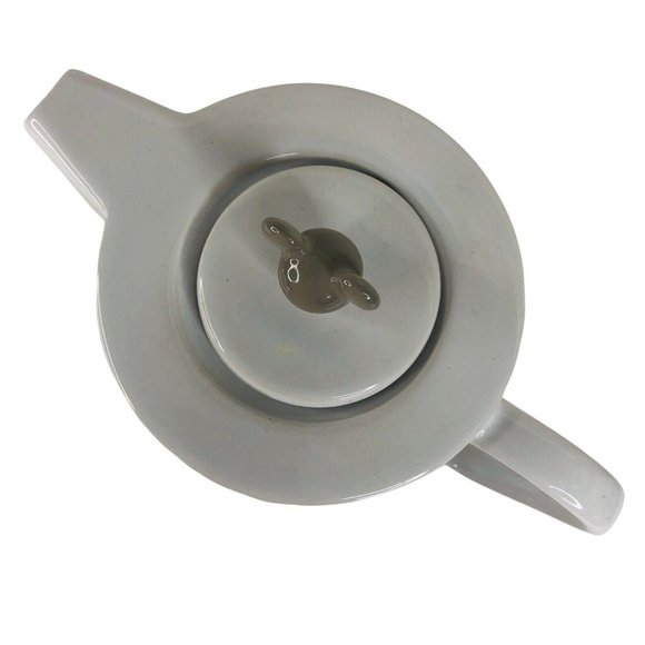 Walt Disney World Mickey Mouse Teapot Blue Brown Stripe White Thailand Unused - Picture 7 of 12